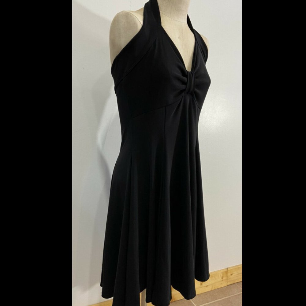Black Sleeveless Halter Dress Stretch 1X Pull over